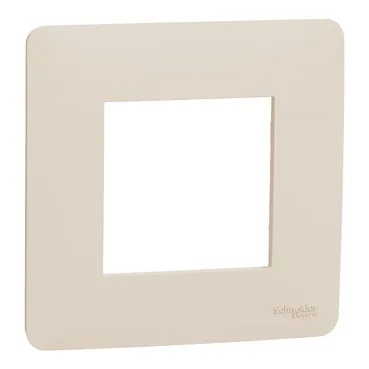 Rama ornament Unica Studio 1 post bej Schneider Electric Noua Unica NU200244 – Bej lucios, Bej lucios – vedere frontală – partener oficial Schneider Electric