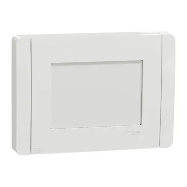 Rama ornament Unica Studio 3m IP55 alb Schneider Electric Noua Unica NU055318 – Alb lucios, Alb lucios – vedere frontală – partener oficial Schneider Electric