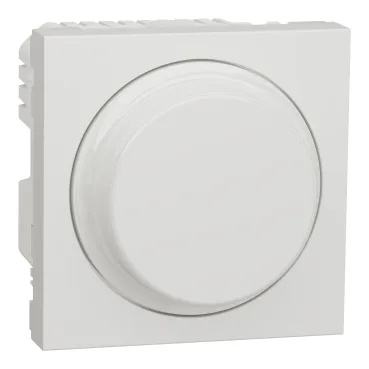 Variator universal rotativ LED alb Schneider Electric Noua Unica NU351418 – Alb lucios, Variator – vedere frontală – partener oficial Schneider Electric