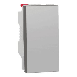 Intrerupator simplu 10A 1m aluminiu Schneider Electric Noua Unica NU310130 – Aluminiu matt, Intrerupator simplu – vedere frontală – partener oficial Schneider Electric