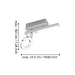 Aplica Cardillio 1 Eglo 96178 - LED 1X3,2W, 1X2,2W 3000K IP20