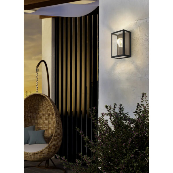 Aplica exterior EGLO ALAMONTE 1 94831 - E27 1X60W IP44 - Sticla - Negru