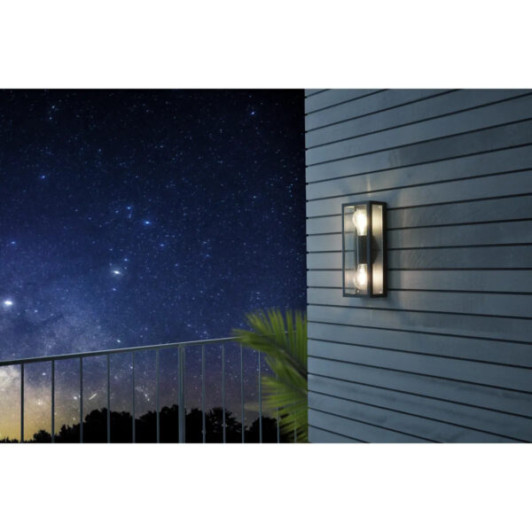 Aplica exterior EGLO ALAMONTE 1 98273 - E27 2X60W IP44 - Sticla - Negru