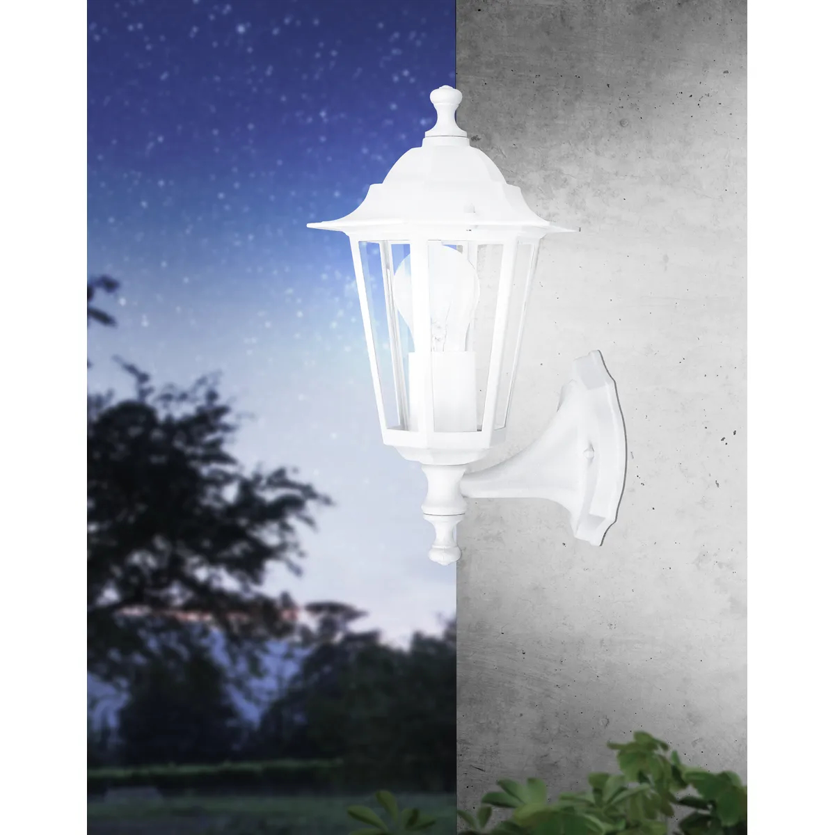 Aplica exterior EGLO LATERNA 5 22463 - E27 1X60W IP44 - Sticla - Alb