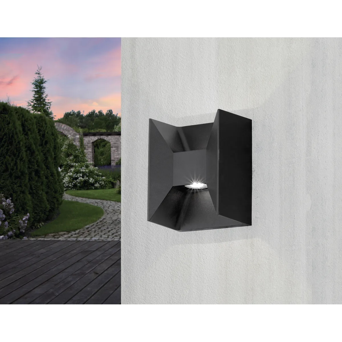 Aplica exterior EGLO MORINO 93319 - LED 2X2.5W 360 Gradem 3000K IP44 - Aluminiu turnat - Antracit