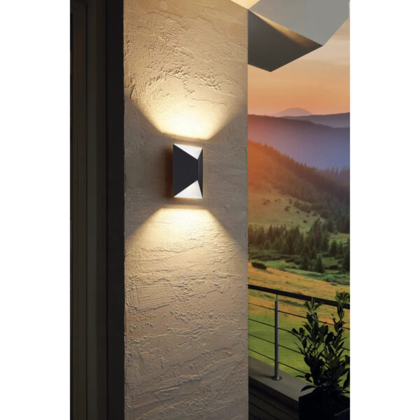 Aplica exterior EGLO PREDAZZO 93994 - LED 2X2.5W 360 Gradem 3000K IP44 - Otel zincat - Antracit - Alb