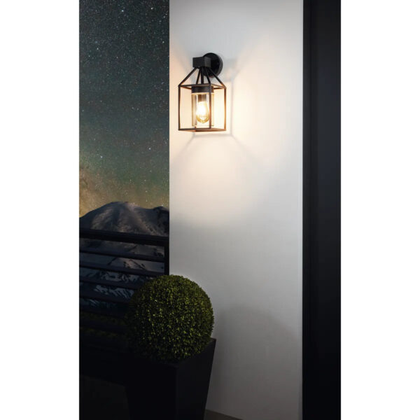 Aplica exterior EGLO TRECATE 97296 - E27 1X60W IP44 - Sticla - Negru