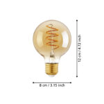 Bec E27 LED G80 1X4W 2200K Eglo 110075 – Becuri, Corpuri de iluminat – dimensiuni tehnice – partener oficial Eglo