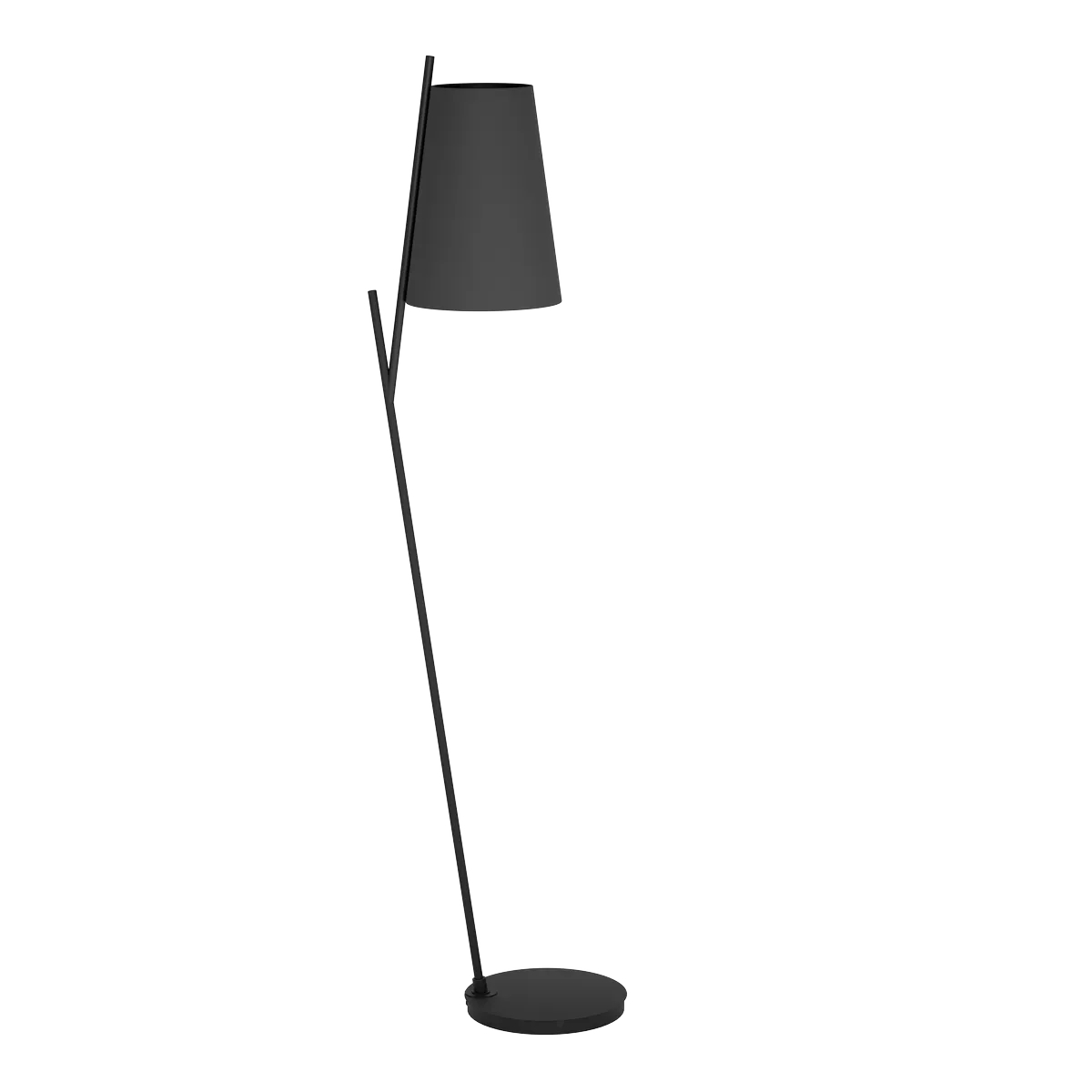 Lampadar Petrosa Eglo 390134 – E27 1X40W IP20 Lampadar PETROSA E27 1X40W Eglo 390134 – Otel, Negru, Stofa, Negru, "9008606238132" – vedere frontală – partener oficial Eglo