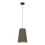 Pendul PETROSA E27 1X40W Eglo 390195 – Otel, Negru, Stofa, Alama, Cappuccino, "9008606238170" – vedere frontală – partener oficial Eglo