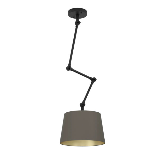 Pendul PISTUNIO E27 1X40W Eglo 390198 – Otel, Negru, Stofa, Alama, Cappuccino, "9008606238057" – vedere frontală – partener oficial Eglo