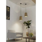 Pendul CASTUERA E27 1X25W IP20 D300mm Eglo 390292 – Otel, Negru, Hartie cu petale de trandafir, Auren, Roz, "9008606274536" – imagine în ambient modern – partener oficial Eglo
