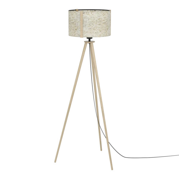 Lampadar HONTONGAS Eglo 390326 – Lemn, Otel, Maro, Negru, Stofa cu fan, Bej, Verde, "9008606274659" – vedere frontală – partener oficial Eglo