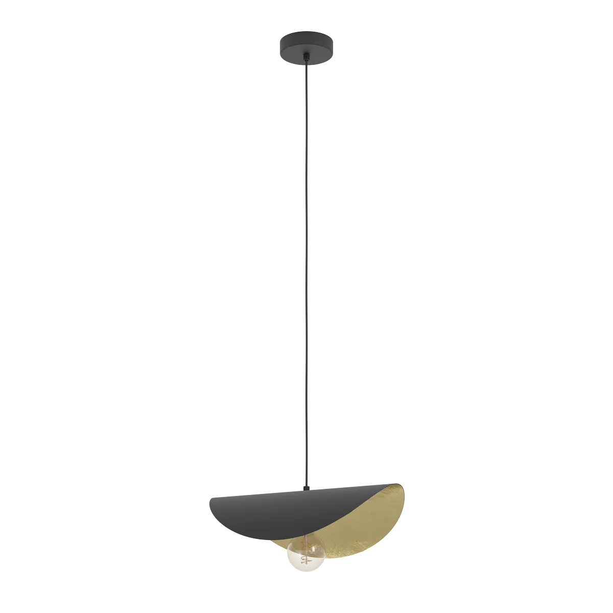 Pendul Saceda Eglo 390392 – E27 1X40W IP20 Pendul SACEDA E27 1X40W IP20 410mm Eglo 390392 – Otel, Aur, Negru, "9008606292288" – vedere frontală – partener oficial Eglo