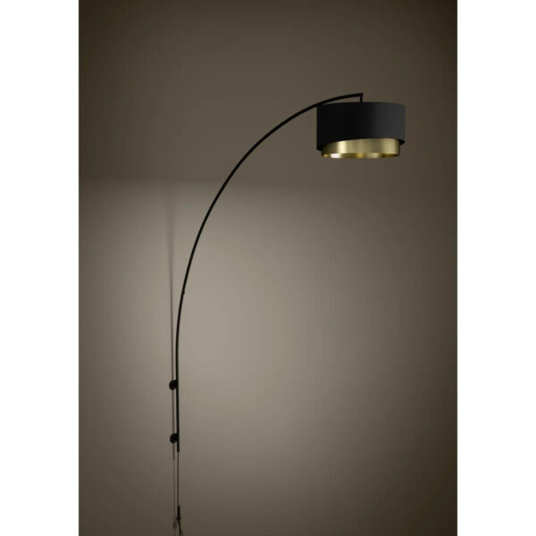 Aplica MANDERLINE E27 1X40W IP20 Eglo 390406 – Otel, Negru, Stofa, Alama, Negru, "9008606312535" – imagine în ambient modern – partener oficial Eglo
