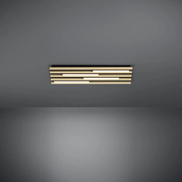 Aplica / Plafoniera MARREIRA LED 4X9W 3000K IP20 Eglo 390428 – Otel, Negru, Lemn, Maro, 3000K, "9008606327928" – imagine în ambient modern – partener oficial Eglo