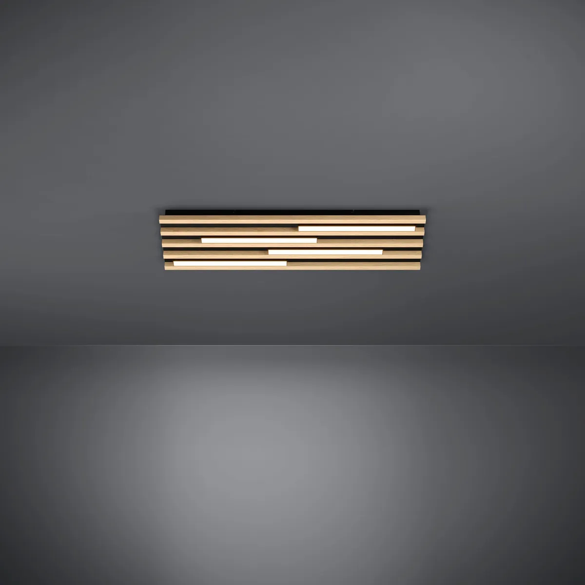 Aplica MARREIRA LED 4X8,5W Eglo 39899 – Otel, Negru, Lemn, Maro, 3000K, "9002759398996" – imagine în ambient modern – partener oficial Eglo