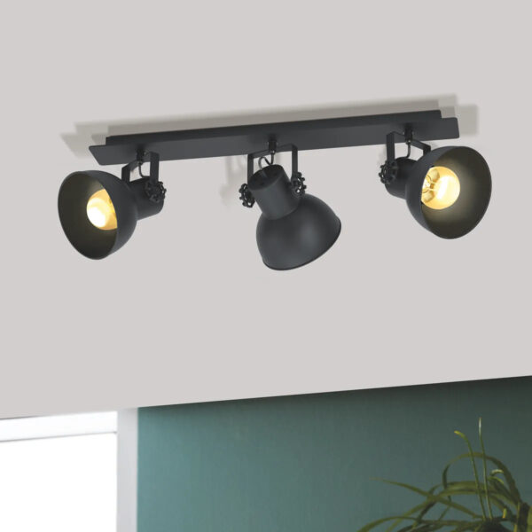 Plafoniera vintage EGLO Barnstaple 2 43433 - E27 3X40W - Lemn - Negru – Iluminat interior, Vintage – imagine în ambient modern – partener oficial Eglo