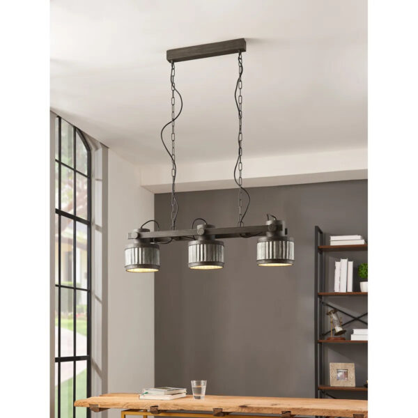 Lustra TURROCK E27 3X28W Eglo 43447 – Iluminat interior, Vintage – imagine în ambient modern – partener oficial Eglo