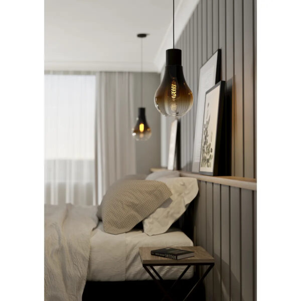 Pendul CHASELY E27 1X40W Eglo 43459 – Otel, Negru, Sticla, Negru-Maro-Transparent, "9002759434595" – imagine în ambient modern – partener oficial Eglo