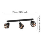 Aplica spot CARLTON 7 E27 3X40W Eglo 43717 – Iluminat interior, Vintage – dimensiuni tehnice – partener oficial Eglo