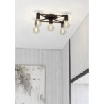 Plafoniera SPEKE E27 5X40W Eglo 43721 – Iluminat interior, Vintage – imagine în ambient modern – partener oficial Eglo