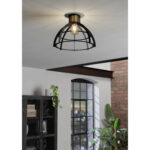 Plafoniera STILLINGTON 1X40W Eglo 43768 – Iluminat interior, Vintage – imagine în ambient modern – partener oficial Eglo
