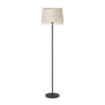 Lampadar TABLEY Eglo 43978 – Otel, Negru, Lemn, Stofa, Maro, Nature, "9002759439781" – vedere frontală – partener oficial Eglo