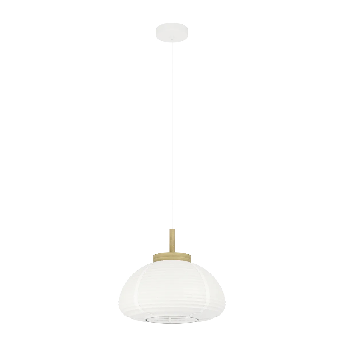 Pendul Summerhill Eglo 44064 – E27 1X40W IP20 D400 Pendul SUMMERHILL E27 1X40W IP20 D400mm Eglo 44064 – Lemn, Otel, Alb, Maro, Hartie, Alb, "9002759440640" – vedere frontală – partener oficial Eglo