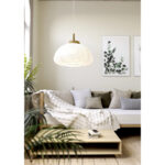 Pendul SUMMERHILL E27 1X40W IP20 D550mm Eglo 44065 – Lemn, Otel, Alb, Maro, Hartie, Alb, "9002759440657" – imagine în ambient modern – partener oficial Eglo