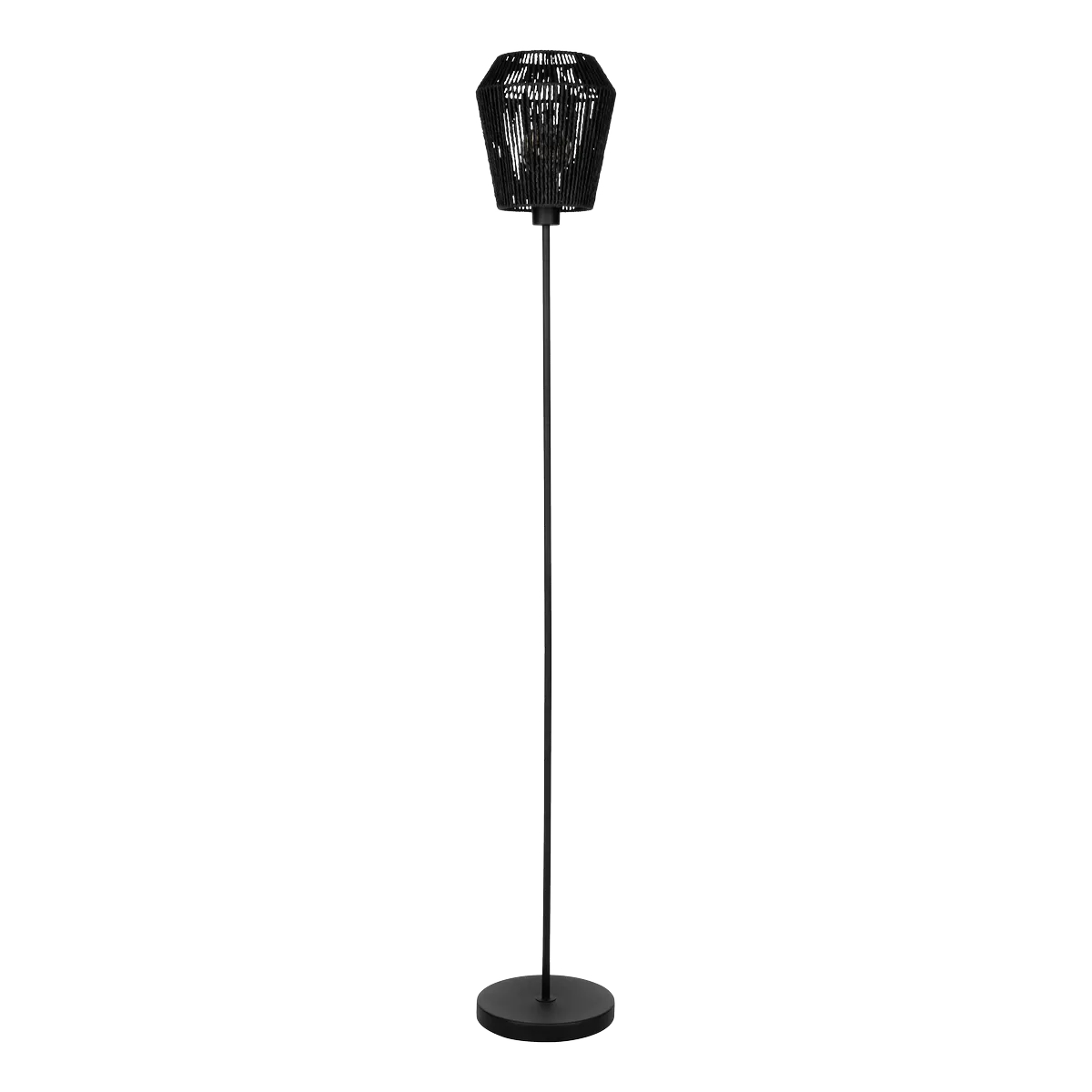 Lampadar Persley Eglo 44108 – E27 1X60W IP20 Lampadar PERSLEY E27 1X60W 1555mm Eglo 44108 – Otel, Negru, Hartie, Negru, "9002759441081" – vedere frontală – partener oficial Eglo