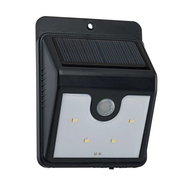 Lampa cu senzor de miscare solara LED EGLO 48636 4X0.1W 6000K - Negru – Iluminat exterior, Solar – vedere frontală – partener oficial Eglo