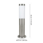 Stalp exterior EGLO HELSINKI 81751 - E27 1X12W IP44 D75mm - Inox – Iluminat exterior, Corpuri de iluminat – dimensiuni tehnice – partener oficial Eglo