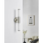 Aplică baie PALMERA Eglo 87222 - E14 2X40W IP44 Nichel mat și sticlă opal – Iluminat interior, Baie – imagine în ambient modern – partener oficial Eglo