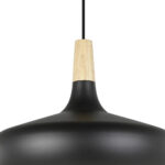 Pendul SABINAR E27 1X40W Eglo 900163 – Lemn, Otel, Maro, Negru, "9008606235797" – detaliu material și finisaj – partener oficial Eglo
