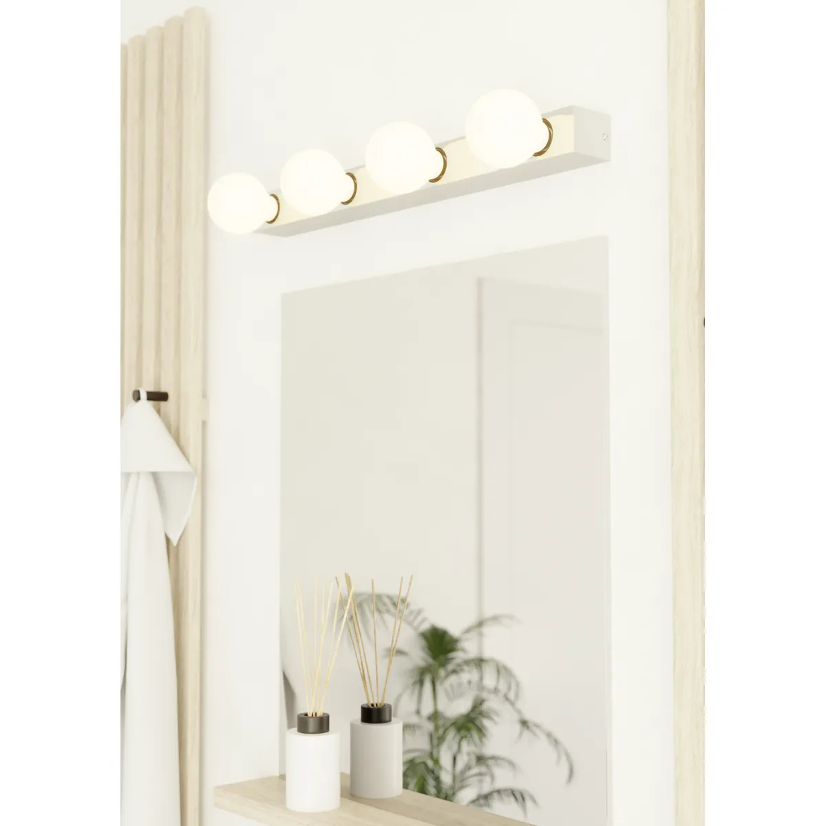 Aplica GUANAL E27 4X40W Eglo 900518 – Aluminiu, Otel, Crom, "9008606244478" – imagine în ambient modern – partener oficial Eglo