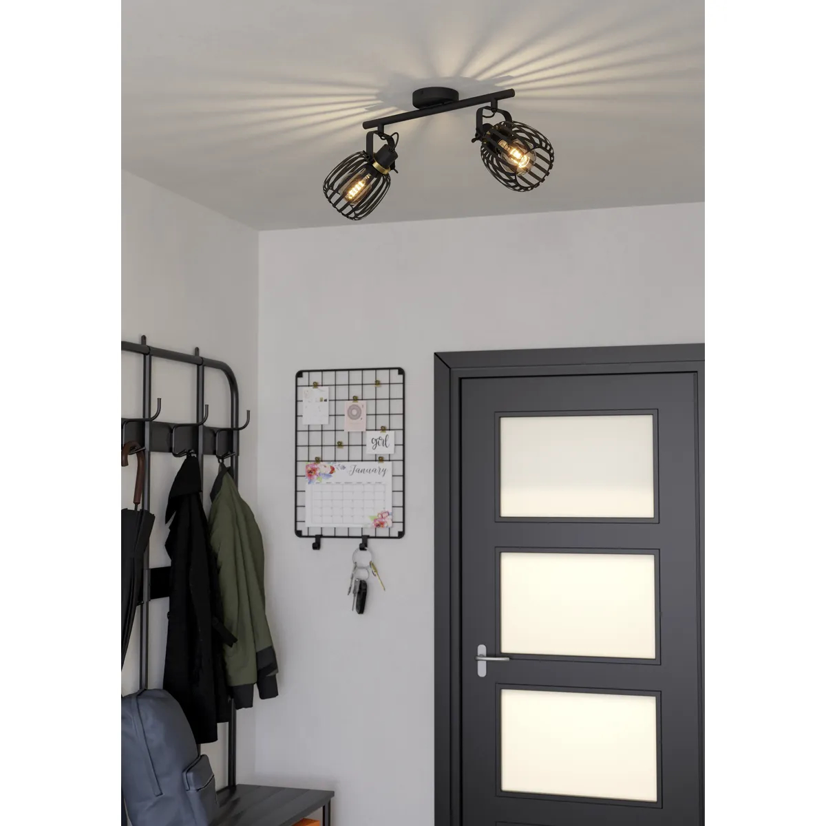 Aplica spot GIRONA E27 2X40W Eglo 900662 – Iluminat interior, Corpuri de iluminat – imagine în ambient modern – partener oficial Eglo