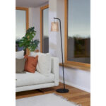 Lampadar FATTORIA Eglo 900905 – Otel, Negru, Lemn, Stofa, Alb, natural, "9008606274758" – imagine în ambient modern – partener oficial Eglo
