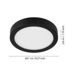 Aplica / Plafoniera FUEVA 5 LED 17W 3000K IP20 Eglo 901013 – Otel, Negru, Plastic, Alb, 3000K, "9008606299522" – dimensiuni tehnice – partener oficial Eglo