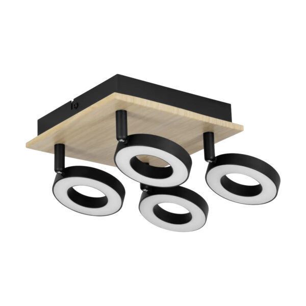 Spot pe bara RIELVES LED 4X4,2W 3000K IP20 Eglo 901205 – Iluminat interior, Corpuri de iluminat – vedere frontală – partener oficial Eglo