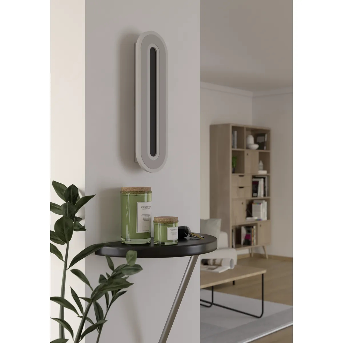 Aplica MACCHIONI LED 12W 4000K IP20 Eglo 901235 – Plastic, Otel, Alb, Plastic cu efect de cristal, Alb, 4000K, "9008606316328" – imagine în ambient modern – partener oficial Eglo