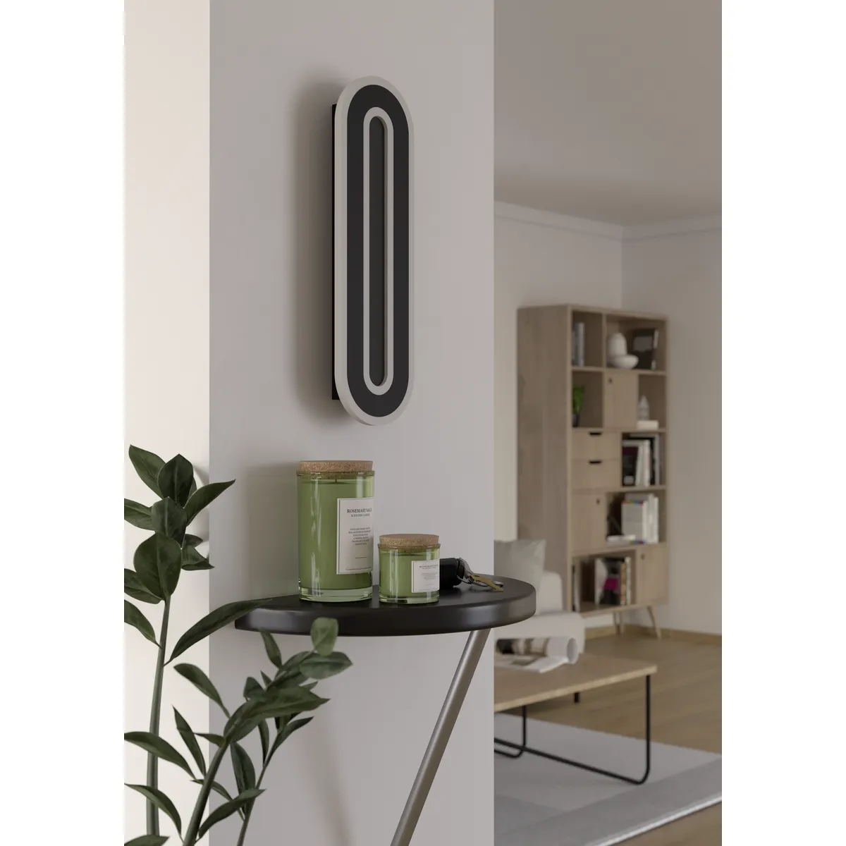 Aplica MACCHIONI LED 12W 4000K IP20 Eglo 901242 – Plastic, Otel, Alb, Negru, Plastic cu efect de cristal, Alb, 4000K, "9008606316311" – imagine în ambient modern – partener oficial Eglo