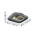 Aplica / Plafoniera TIRIOLO LED 21,3W 4000K IP20 Eglo 901245 – Plastic, Otel, Aur, Negru, 4000K, "9008606316373" – dimensiuni tehnice – partener oficial Eglo