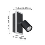 Spot pe bara RIMBOCCHI 1 LED 7W 3000K IP20 Eglo 901634 – Iluminat interior, Corpuri de iluminat – dimensiuni tehnice – partener oficial Eglo