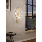 Aplica BOYAL LED 1X12W 3000K IP20 Eglo 901715 – Lemn, Otel, Maro, Negru, Plastic, Alb, 3000K, "9008606327225" – imagine în ambient modern – partener oficial Eglo