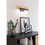Aplica CAMACHO LED 1X9,6W 3000K IP20 Eglo 901738 – Lemn, Otel, Maro, Negru, Plastic, Alb, 3000K, "9008606327959" – imagine în ambient modern – partener oficial Eglo