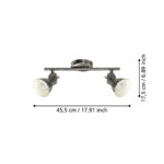 Aplica spot EGLO SERAS 96553 - GU10 2X3.3W - Otel - Nichel Antichizat - Crem – Iluminat interior, Corpuri de iluminat – dimensiuni tehnice – partener oficial Eglo