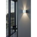 Aplica exterior EGLO CALPINO 97241 - LED 2X3.3W 680lm 3000K IP54 - Aluminiu turnat - Alb – Iluminat exterior, Corpuri de iluminat – imagine în ambient modern – partener oficial Eglo