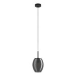 Pendul EGLO CADAQUES 98582 - E27 1X40W D180mm - Negru Transparent – Otel, Negru, Sticla afumata, Negru-Transparent, "9002759985820" – vedere frontală – partener oficial Eglo