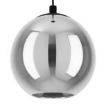 Pendul EGLO ARISCANI 98651 - E27 1X40W D200mm - Negru Transparent – Otel, Negru, Sticla Vaporizata, Negru-Transparent, "9002759986513" – detaliu material și finisaj – partener oficial Eglo